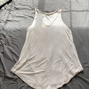 White tank with gold bead design